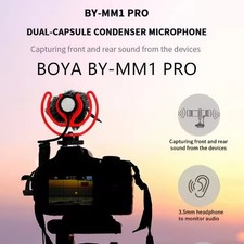 BOYA BY-MM1 PRO Dual-Capsule Condenser Shotgun Microphone Camera Smartphone iPad