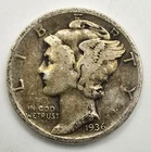 1936 D Mercury Dime VF You Grade It! 90% Silver Type Coin Free ship!