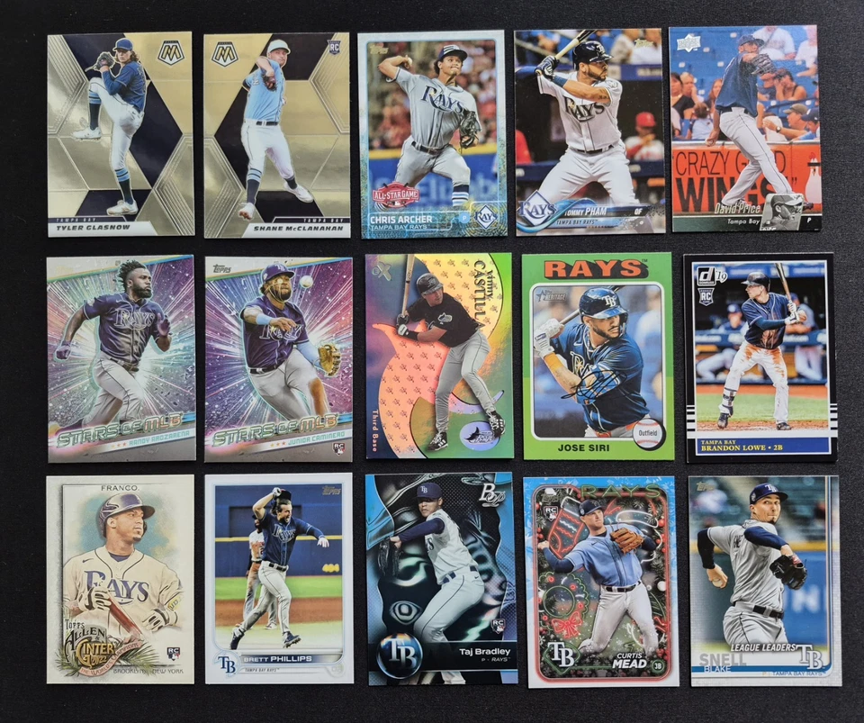 LOTE DE 100+ TARJETAS Tampa Bay Rays ¡Sin duplicados! Ver fotos. Caminero, Longoria, novato Foto 2 de 4