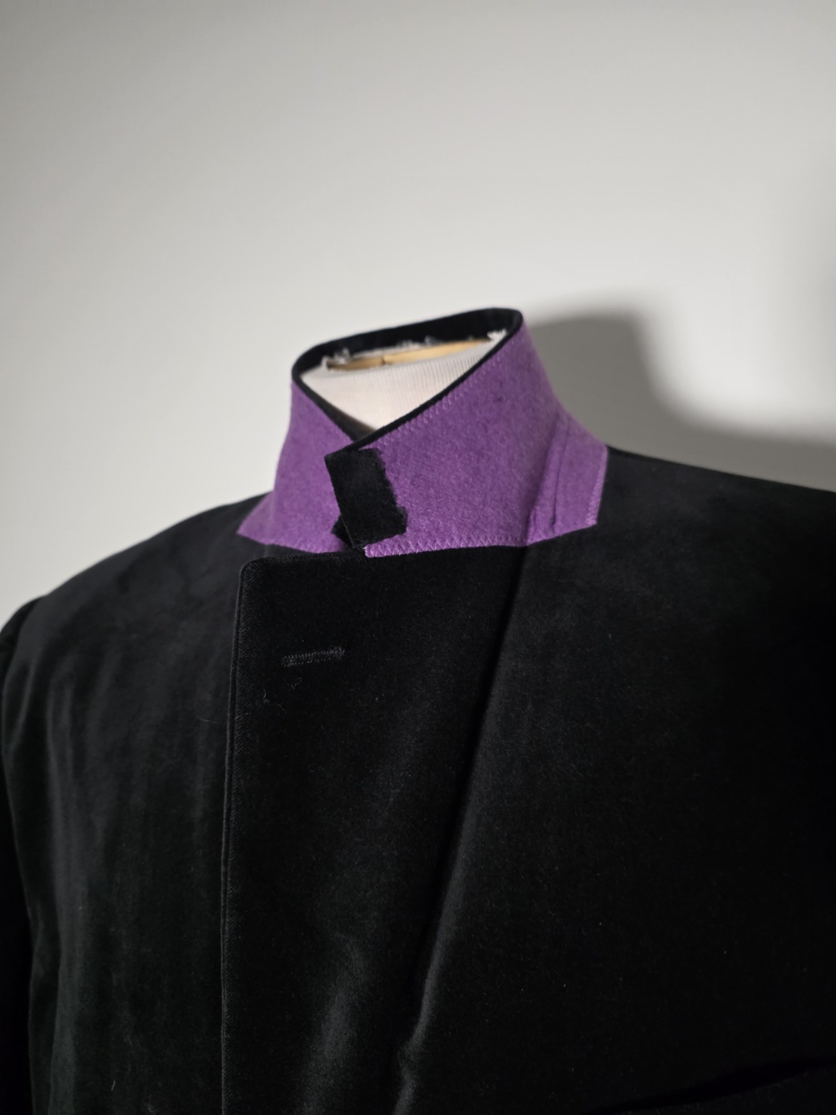 3xl 48L Dragonfly Velvet Black Purple Lining Smoking Blazer sport Coat Jacket image 5