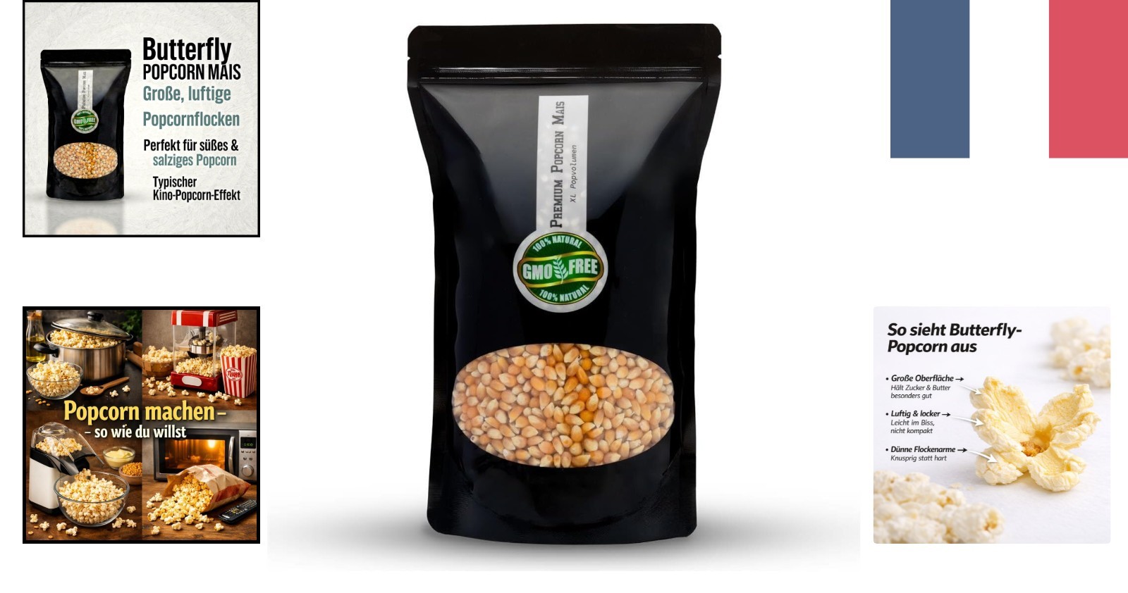 Popcorn Croustillant XL Premium Maïs Naturel Sans OGM Format 1kg