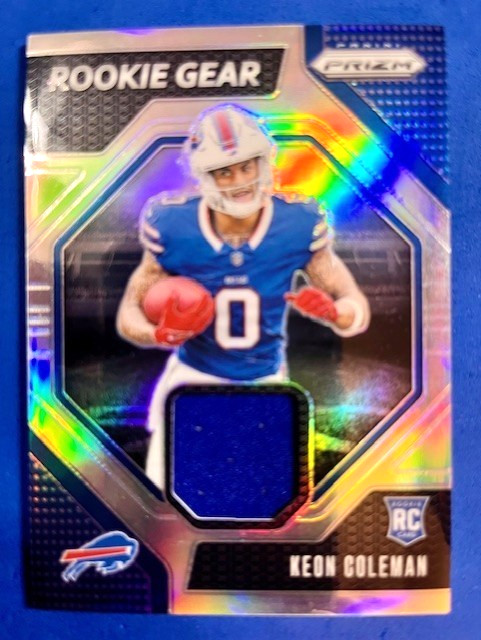 Keon Coleman 2024 Panini Prizm Rookie Gear PATCH Silver Prizm RC - Bills