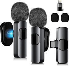 Wireless Lavalier Microphone with Magnetic Clip, Mini Mic for Iphone...