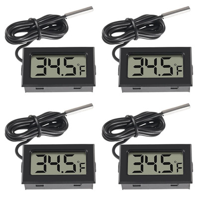 4Pcs Digital LCD Thermometer, Fahrenheit Temperature Digital LCD Fridge Thermome
