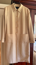 Vtg Liz Claiborne Collection Sz 10 Beige Long Button Blazer Jacket Spring Fall