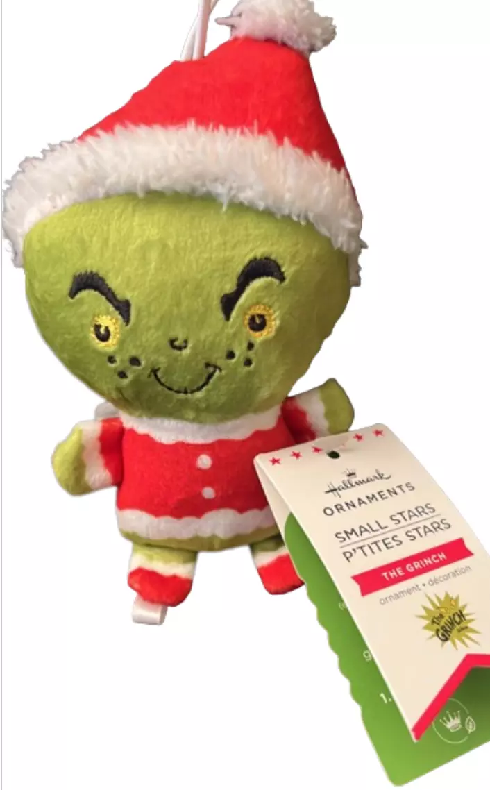 Hallmark Grinch En Santa Suit Peluche Petit Stars Noël Ornement Neuf Avec  Balise