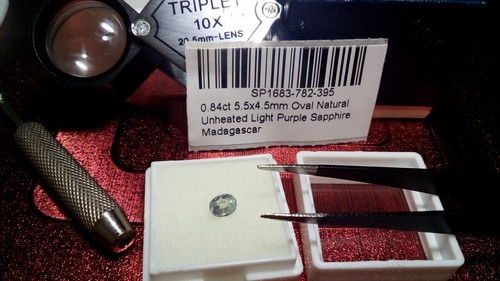 Zafiro natural púrpura Oval Madagascar 0.84 Cts. - Imagen 2 de 7
