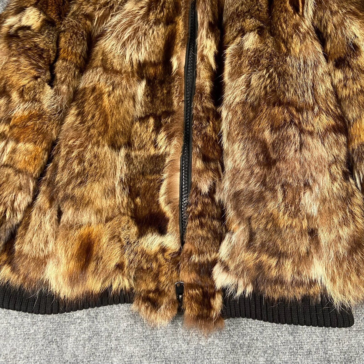 Vintage Fur Coat Zip Up Insulated Authentic Animal Fur