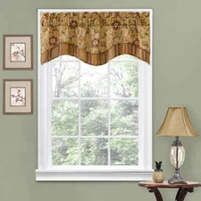 WAVERLY Navarra Farmhouse Scalloped Valance Rod Pocket Window Curtain 52" x 16"