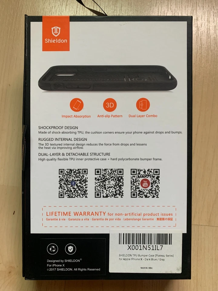 Funda para teléfono celular Shieldon serie plataforma a prueba de golpes iPhone X Foto 2 de 2