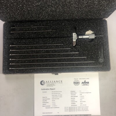 Starrett 440Z-9L Depth Micrometer 0 to 9'' With Calibration Report (L1)