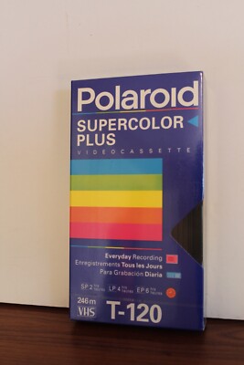 New Polaroid T-120 Supercolor Plus Blank Video VHS Tape Sealed