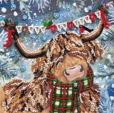 Mini Bead embroidery kit Christmas bull DIY Embroidery Kit beadwork pattern
