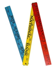 TRI-FOLD RULER LEAVENWORTH KS 1958 ADVERTISING NATIONAL BANK COLORFUL WOOD NICE