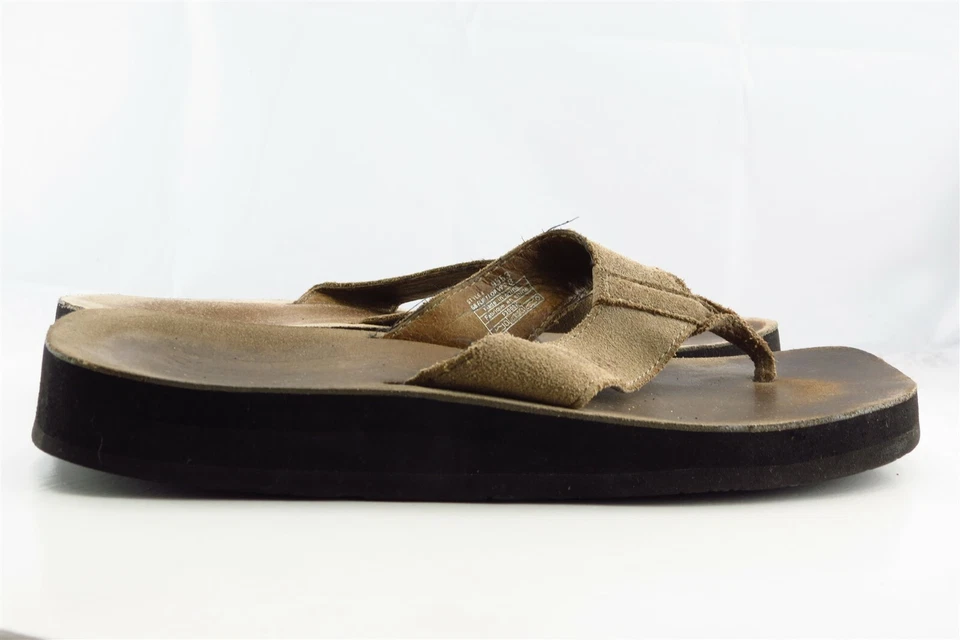 Женские кожаные босоножки простой размер 8 M коричневые шлепанцы - Изображение 4 из 4