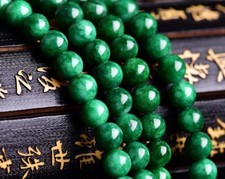 Natural Dark Green Jade Gemstone Round Loose Beads 15'' 4/6/8/10/12/ 14mm