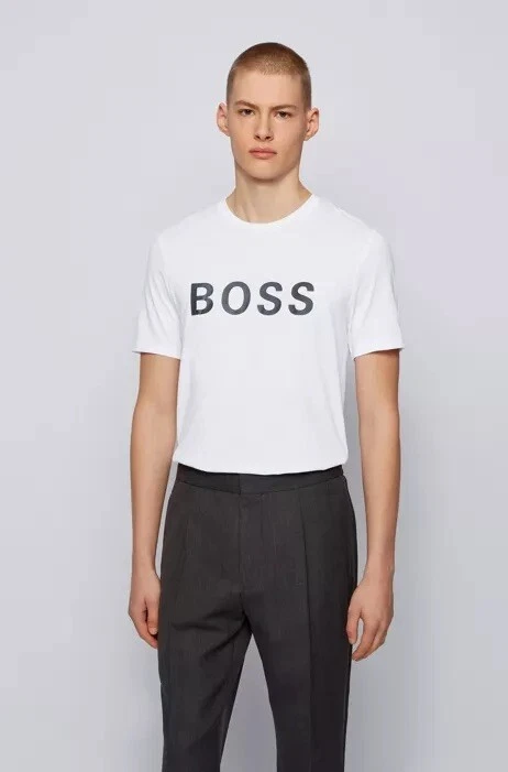 gentage Ærlighed molekyle Hugo Boss Mens White Tibert 272 Bionic T-Shirt Sz XXL Black Spellout Logo  Tee | eBay