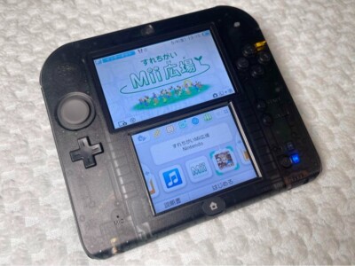 Nintendo 2DS clear Black Console Stylus Working Tested Japanese ver from Japan