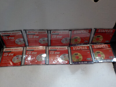 10 Pieces CD-RW CDRW ReWritable Blank Disc 700MB / 80 Min Slim Jewel Cases NEW
