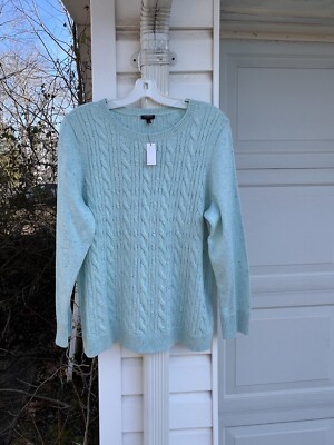 NWT Talbots Pretty Light Green Color Flecks Cabled Sweater 2X 18W 20W