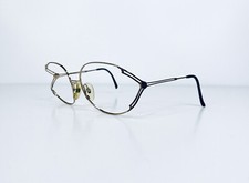 Vtg Christian Dior Gold Black Metal Oversized Oval Glasses Austria 58 17 130