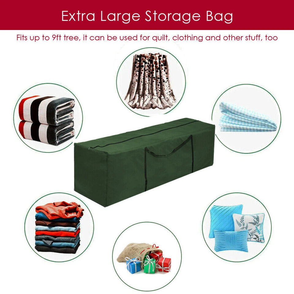 Christmas Tree Storage Bag Xmas Box Container Carry Large Heavy Duty Up To 9ft - Image 3 of 4