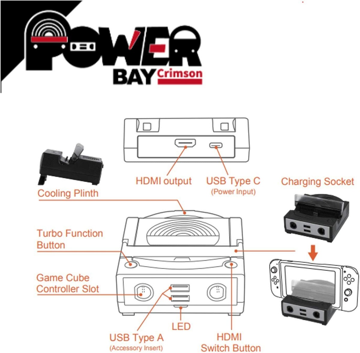 Charging Dock Brook Switch Power Bay Switch Super Smash Bros Dock