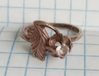 Vintage Ring with stone Gilt Silver 875 star USSR times Women Jewelry size 4.75