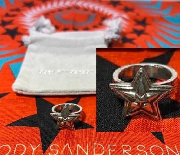 Cody Sanderson Ring Tiny star in star with Cat Scratch Silver 925 Size XS 4.5 J