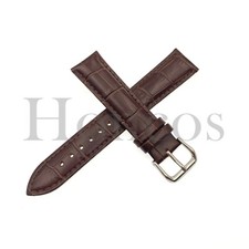 12-24 MM Brown Mens Womens Leather Crocodile Watch Band Strap Fits For Seiko SKX