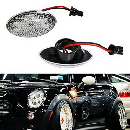 Clear Lens Side Marker Light Lamps w/ Amber LED For MINI Cooper MKI R50 R52 R53 - Picture 1 of 10