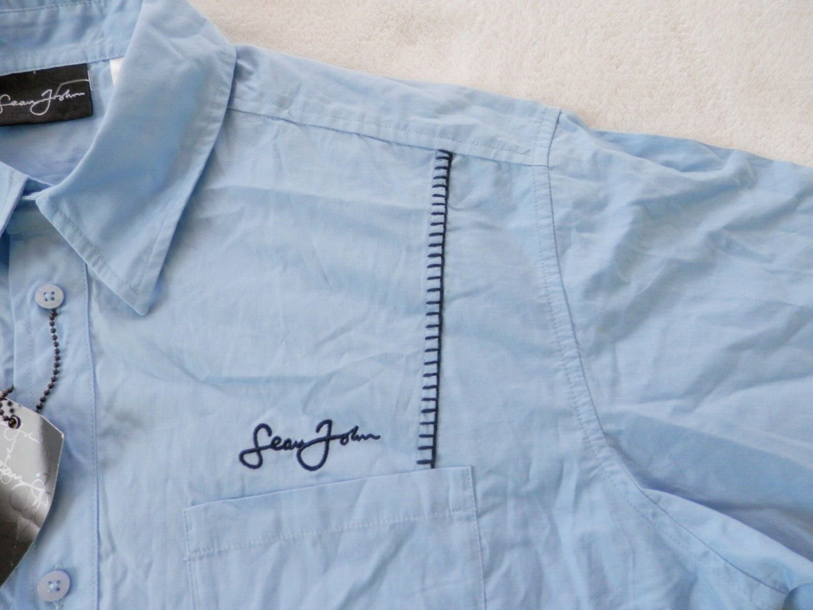 Sean John Collection Rare Vintage Collegiate Button Up Dress Shirt Mens sz L NWT image 4