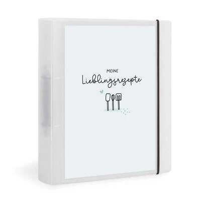 KUSCHELICH FlexiBook Rezeptordner A4 – „Meine Lieblingsrezepte“ | Ringbuch zum Selbstgestal