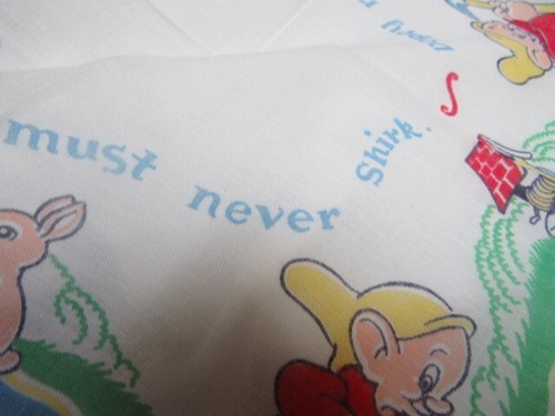Vintage Child’s Hanky Dopey Worker 7 Dwarfs 8” - Imagen 3 de 9
