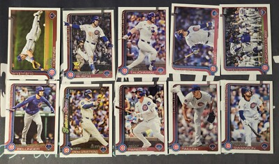 Chicago Cubs 2025 Topps Series 1   10 Card Team Set Busch   Crow-Armstrong