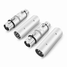 XLR Adapter 4 Pack 2-Pair 2 XLR Male to Male Connector  2 XLR Female to Fema...
