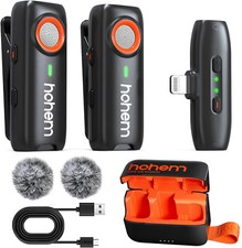 Hohem MIC-01 Wireless Lavalier Microphone 2 Transmitters 1 Receiver for iPhones