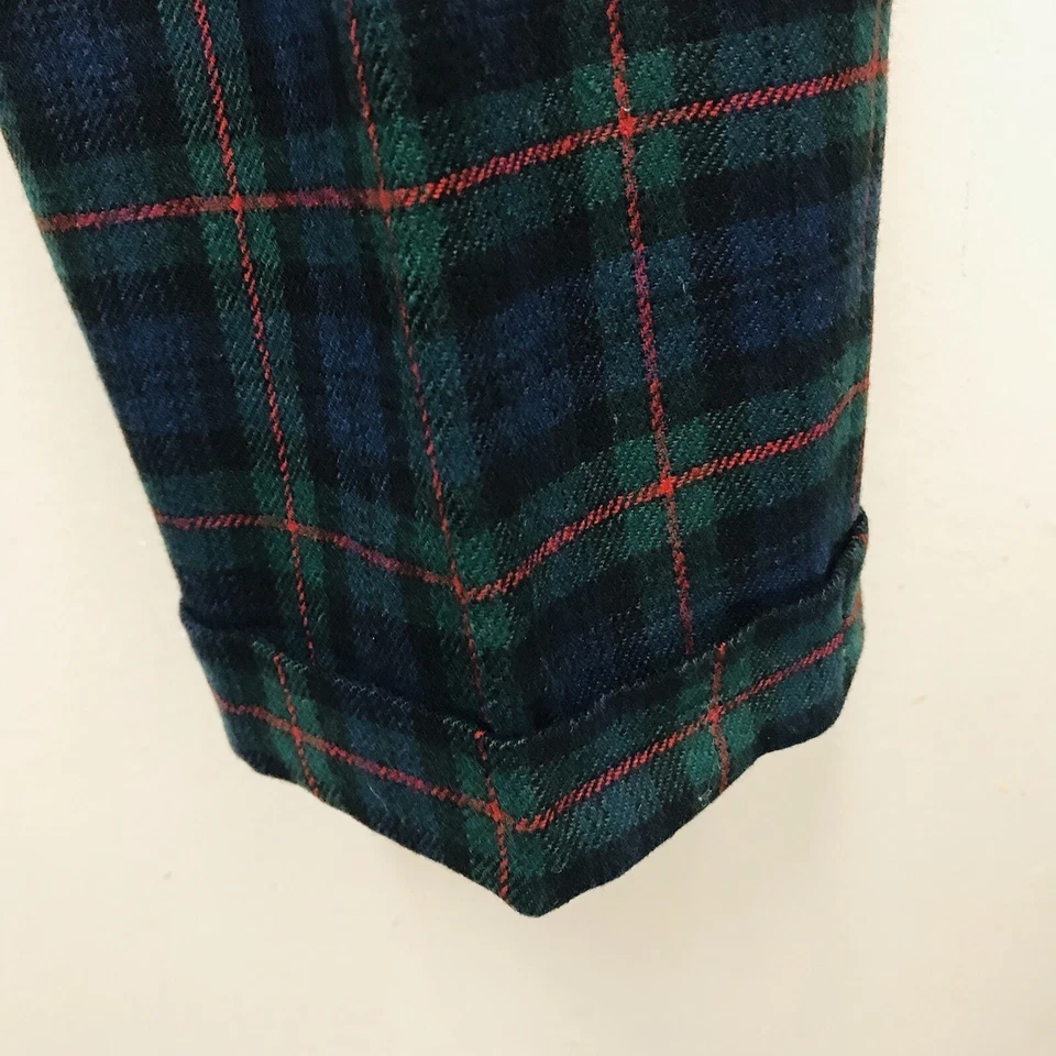 Pantalones de vestir de pierna recta de lana a cuadros azul verde Pendleton de colección para mujer talla 12 EE. UU. Foto 2 de 4