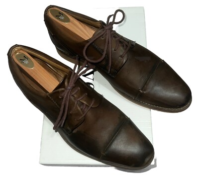 Belvedere Paris Stone Brown Cap Toe Leather Lace Up Dress  display picture 3