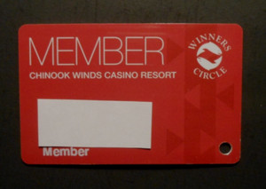 CASINO PLAYERS SLOT CARD "CHINOOK WINDS CASINO RESORT" LINCOLN CITY, OREGON
