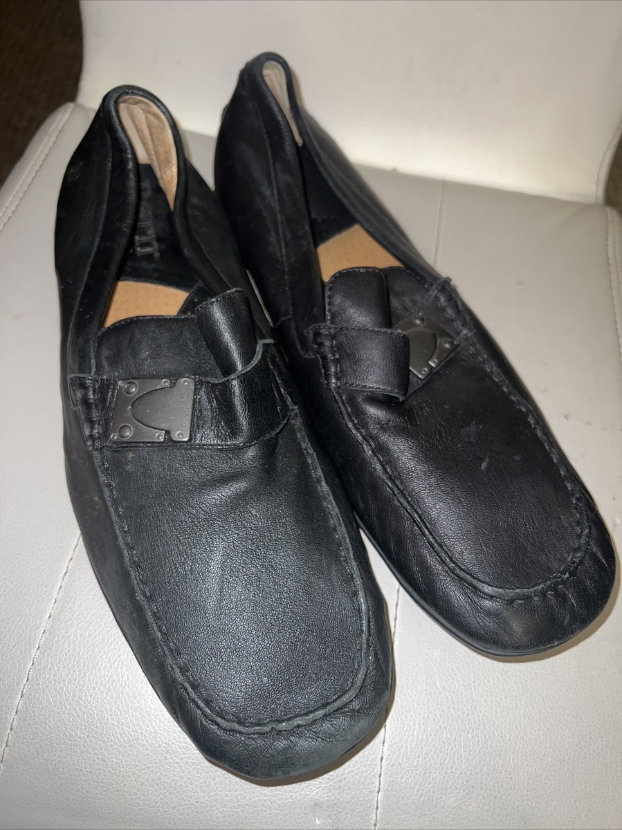 Born Mens Black Leather Slip On 12M Loafers Moc Toe Shoes Size BM0000403 Born Shoes Weston Moc Toe Loafers, Black | Loafers | Men main image 3