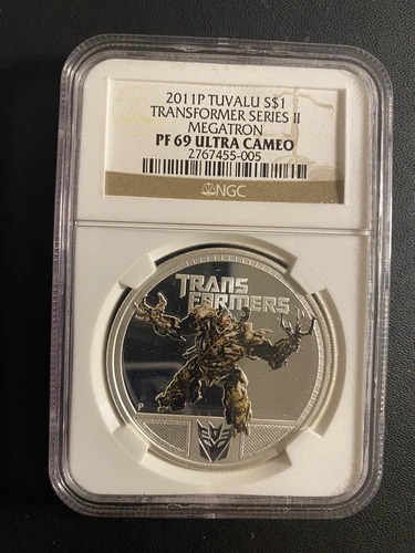 2011 NGC PF 69 TUVALU 1oz Silver $1 "MEGATRON - TRANSFORMERS SERIES II"