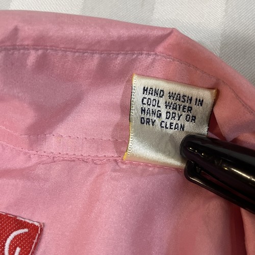 Vintage Oleg Cassini Silk Women's Large Pink 90s Short Sleeve Shirt With Pockets - Picture 11 of 11