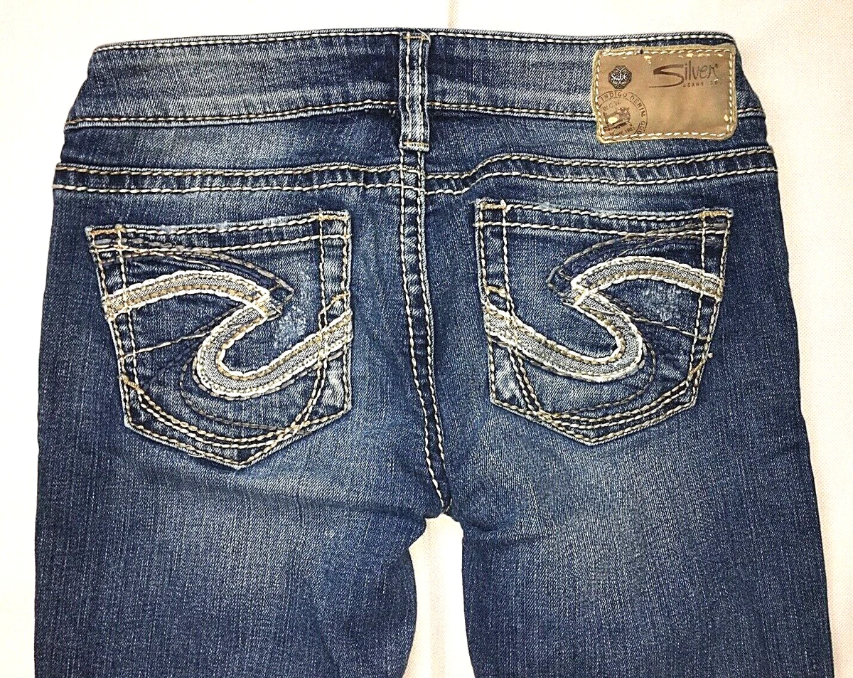 Silver womens jeans sales