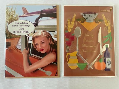 Papyrus Thanksgiving Greeting Cards -  Funny, Family, DieCut (2 Pieces)