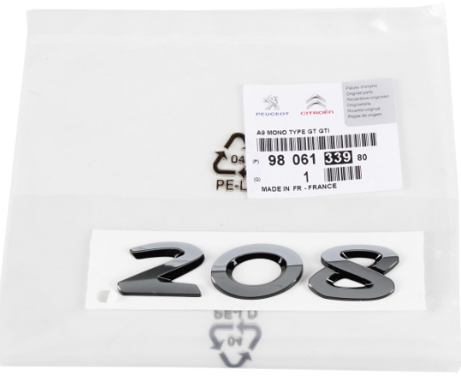 Peugeot 208 MK1 A9 Heckabzeichen 9806133980 Neu Original | eBay