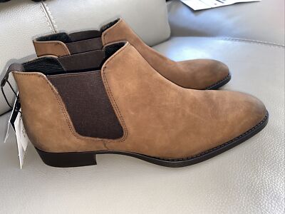 ZARA MEN BROWN SUEDE LEATHER PULL ON ANKLE BOOT