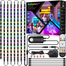 8 PCS RGB under Cabinet Lighting Kit, 12V Motion Sensor LED Light Strip with Rem