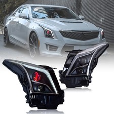 Red Devil Eyes LED Headlight For Cadillac ATS 2013-2019 Sequential Animation DRL