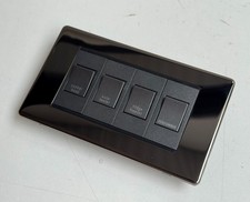 Screwless Black Nickel Chrome 4 Gang Custom Grid Switch Panel Kitchen Appliance